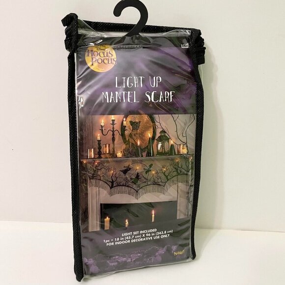 Halloween Hocus Pocus Sanderson Sisters Light Up Mantel Scarf - Picture 1 of 7